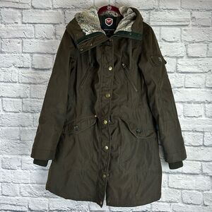 1 Madison Expedition Weatherproof Brown Winter Parker, Fur Trimmed Size Medium